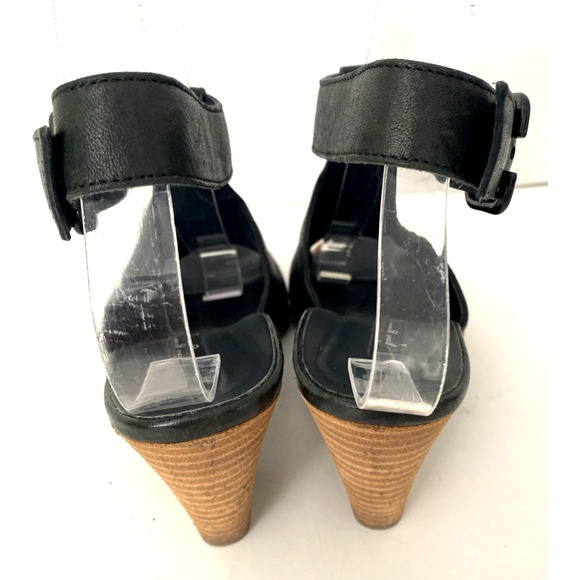 PAUL GREEN Madonna Sandal Bootie Ankle Strap Peep Toe Black Leather 4 UK 6.5 US - Picture 7 of 10